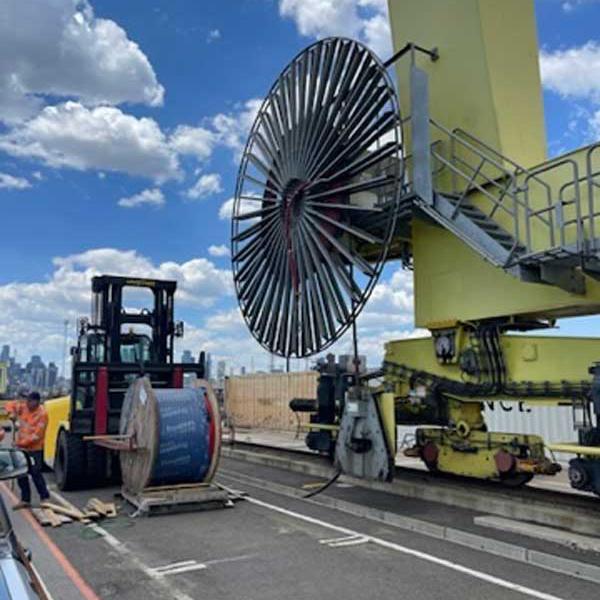 RMG crane high-voltage cable replacement at Pacific National, West Melbourne
