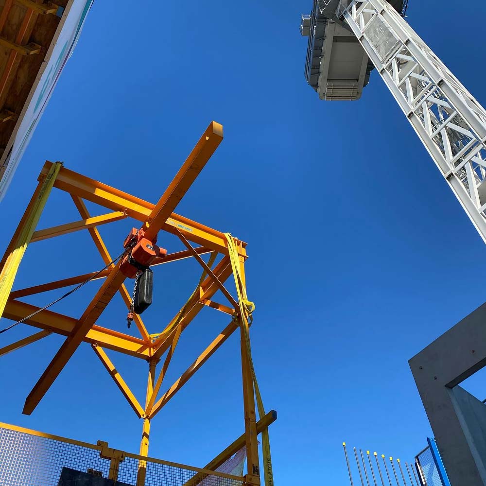 Crane chain hoist install for construction client in Sydney