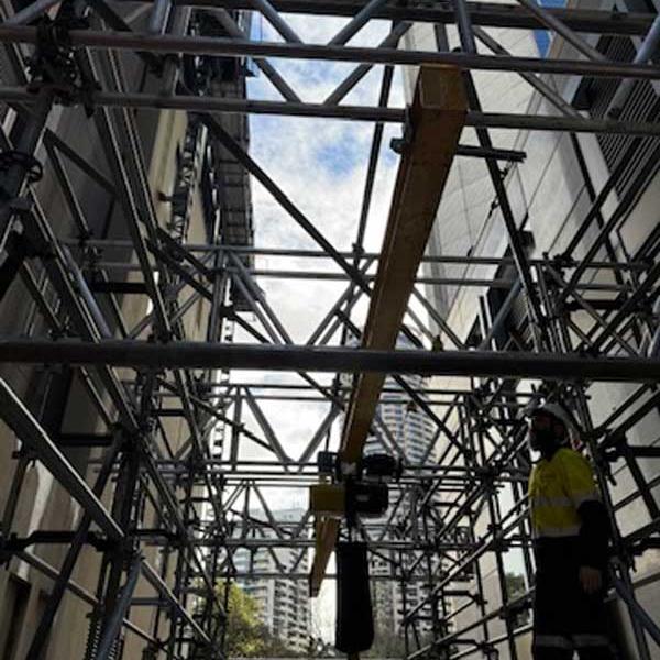 Construction site crane in Sydney