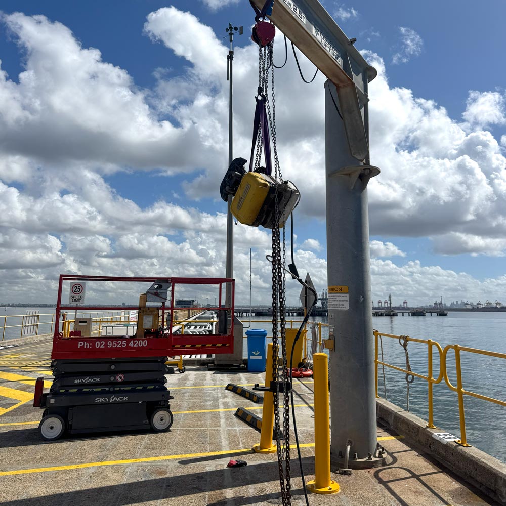 Boat lifting crane inspection, maintenance and repair services for marinas, ports and marine facilities across Sydney