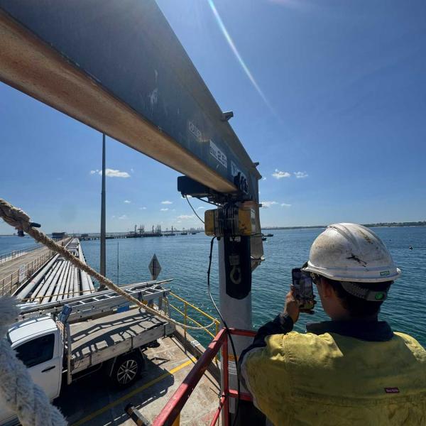 Crane inspection in Sydney port