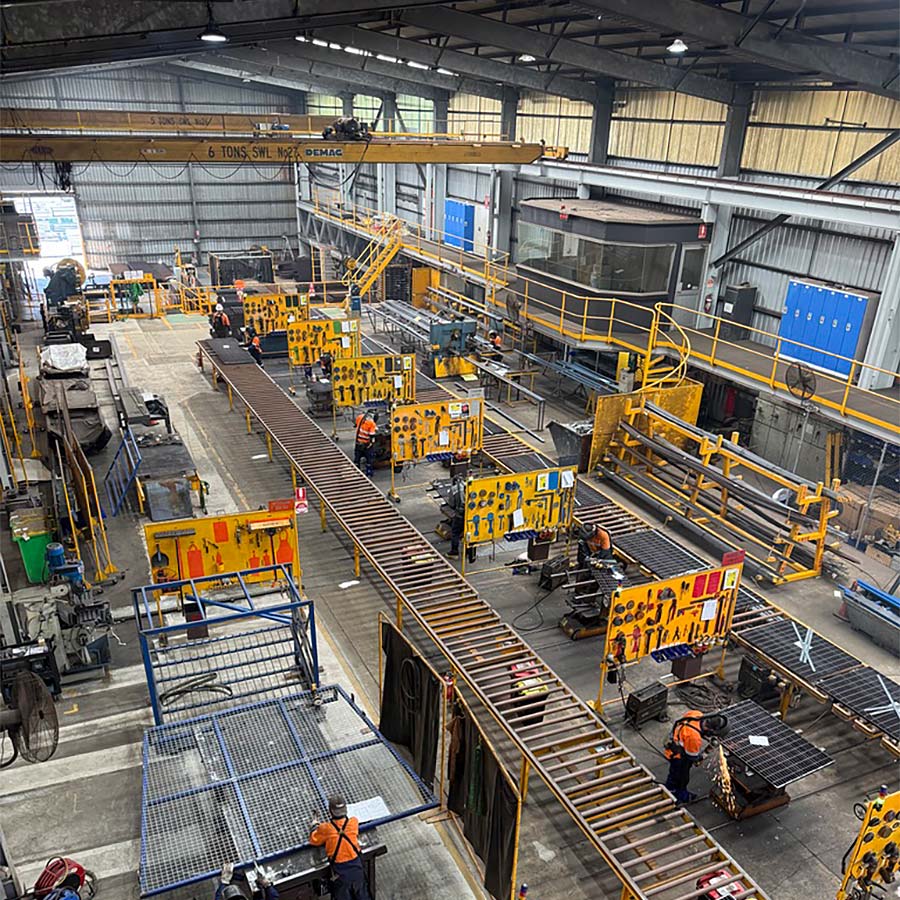 Industrial overhead crane for steel and metal fabrication in Sydney